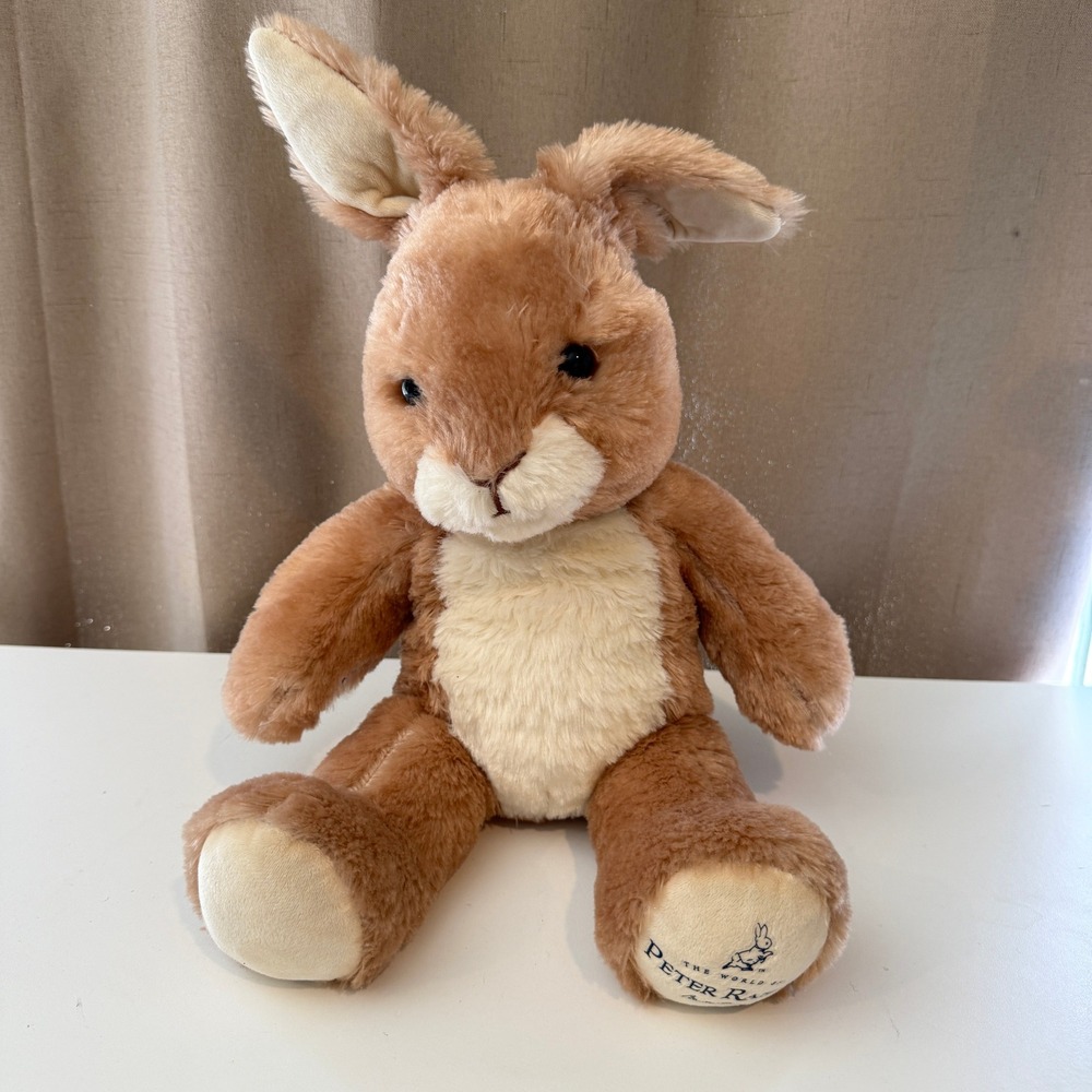 Build-A-Bear Peter Rabbit Beatrix Potter Plush Stuffed Animal Brown Bunny Toy